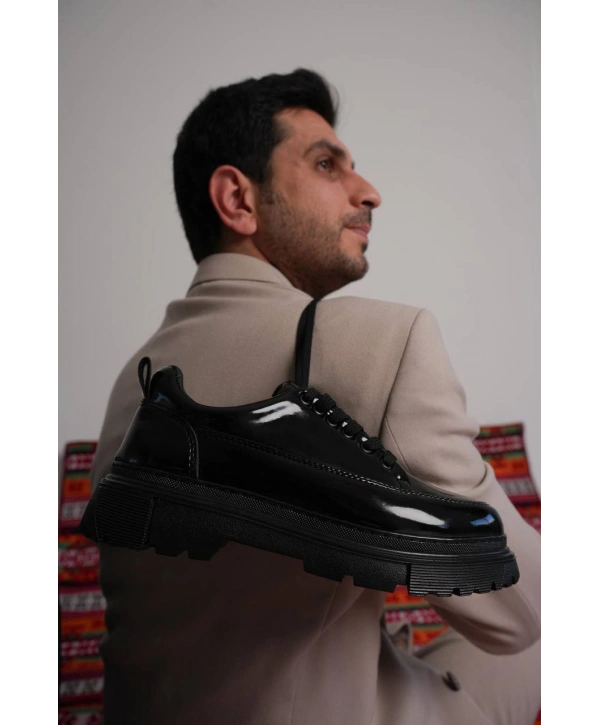 KB-702 Kuback Kömür Rugan Günlük Erkek Ayakkabı