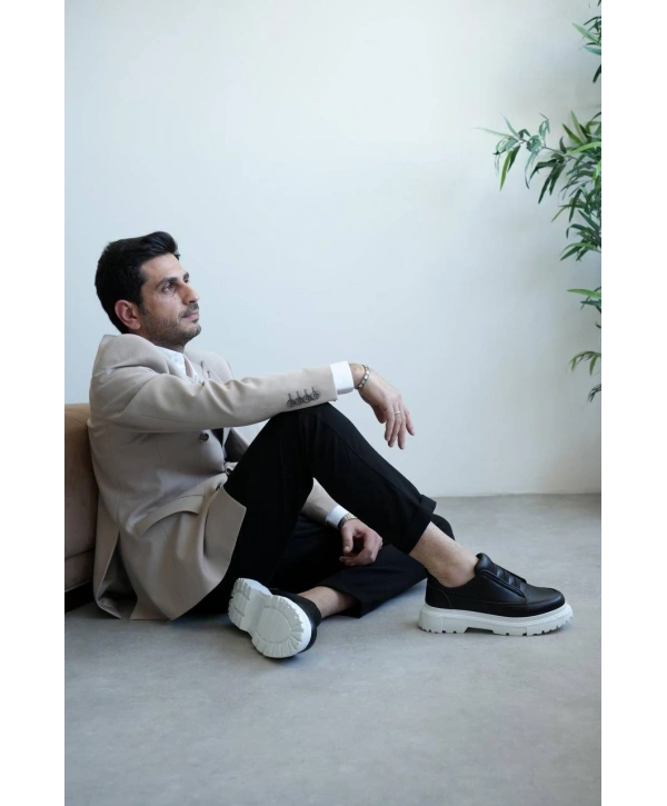 KB-703 Kuback Siyah Lastikli Günlük Erkek Ayakkabı