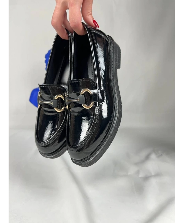 KB-801 Kuback Kömür Rugan Günlük Kadın Babet