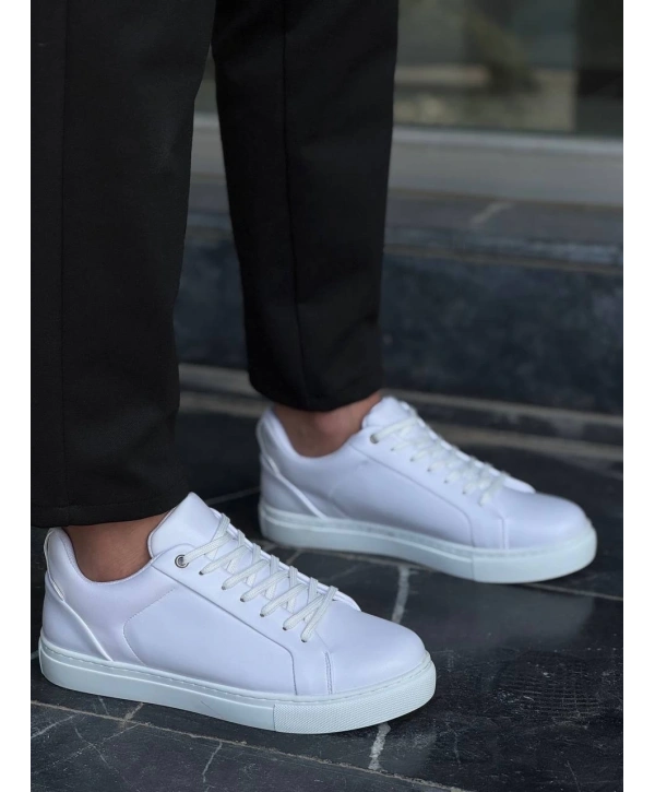 KB-BX1  Kuback Beyaz Cilt Yüksek Beyaz Taban Günlük Erkek Ayakkabı