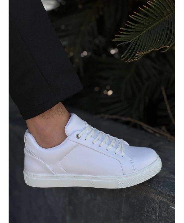 KB-BX1  Kuback Beyaz Cilt Yüksek Beyaz Taban Günlük Erkek Ayakkabı
