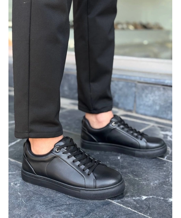 KB-BX1  Kuback Siyah Cilt Yüksek Siyah Taban Günlük Erkek Ayakkabı