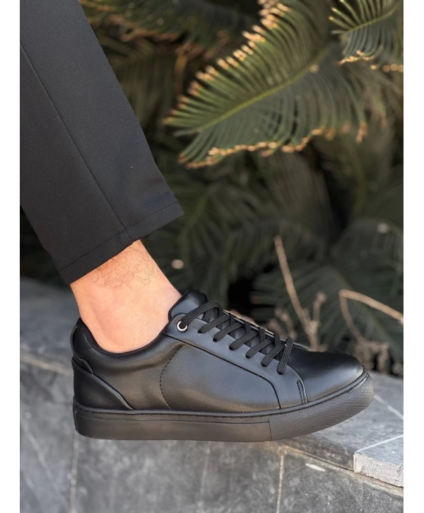 KB-BX1  Kuback Siyah Cilt Yüksek Siyah Taban Günlük Erkek Ayakkabı