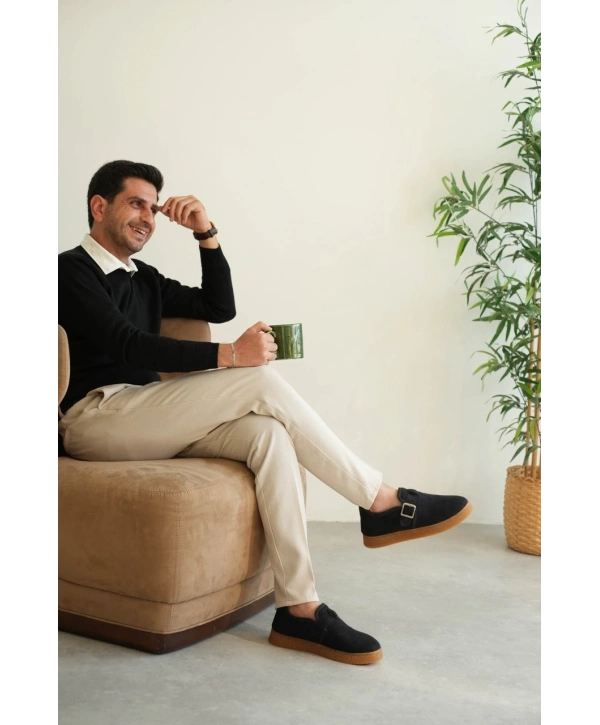 KB-KX1 Kuback Lacivert Kahve Taban Kürklü Günlük Erkek Ayakkabı