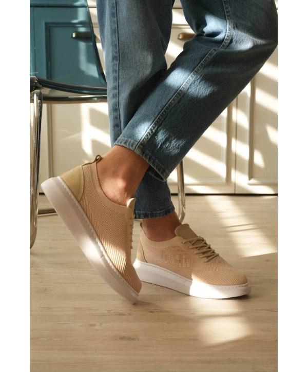 KB-M101 Kuback Bej Triko Bağcıklı Günlük Erkek Ayakkabı