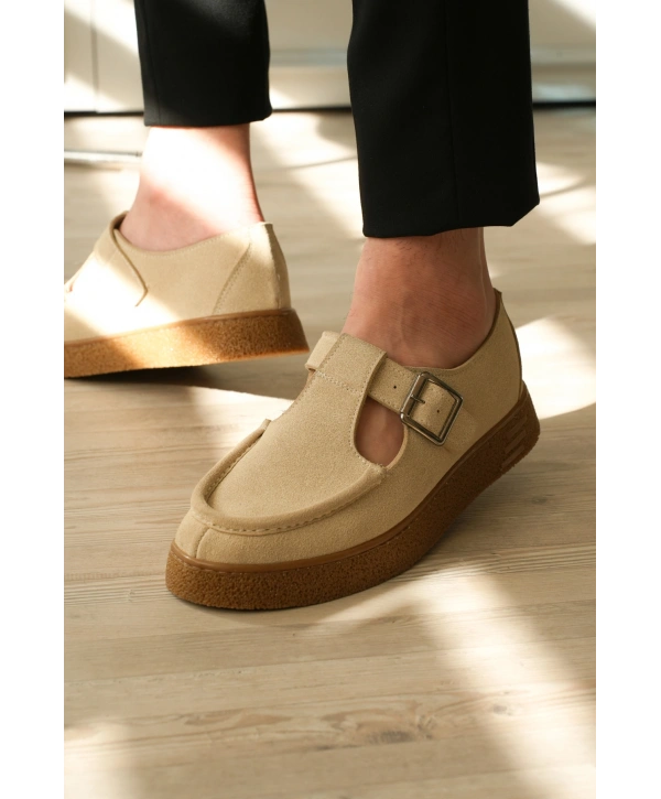 KB-T30 Kuback Bej Kahve Taban Günlük Erkek Sandalet