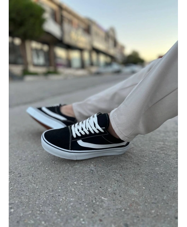 KB-V1 Kuback Siyah Beyaz Detaylı Günlük Erkek Ayakkabı