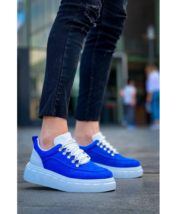 KB-X10 Kuback Sax Süet Beyaz Yüksek Taban Günlük Spor Ayakkabı