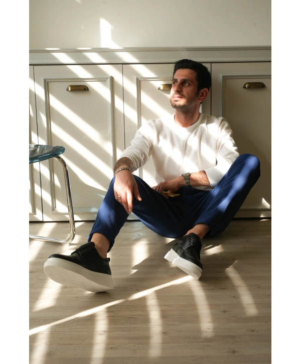 KB-X16 MRTNM Siyah Cilt Günlük Erkek Ayakkabı