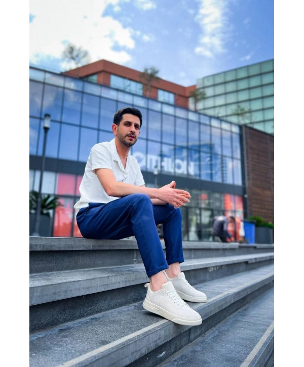 KB-X204 Kuback Bej Keten Bej Yüksek Taban Günlük Erkek Spor Ayakkabı