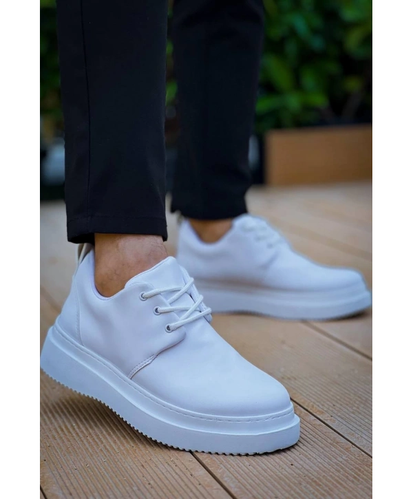 KB-X3  Kuback Beyaz Cilt Bağcıklı  Günlük Erkek  Ayakkabı
