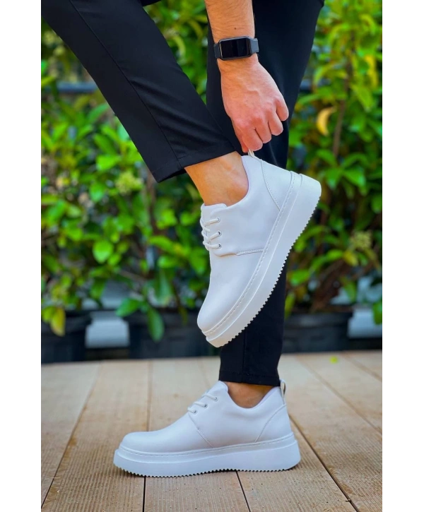 KB-X3  Kuback Beyaz Cilt Bağcıklı  Günlük Erkek  Ayakkabı