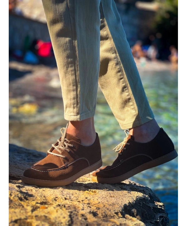 KB-X5 Kuback Kahve Süet Bağcıklı  Günlük Erkek Ayakkabı