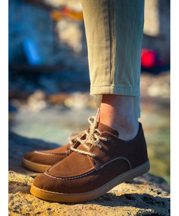 KB-X5 Kuback Kahve Süet Bağcıklı  Günlük Erkek Ayakkabı