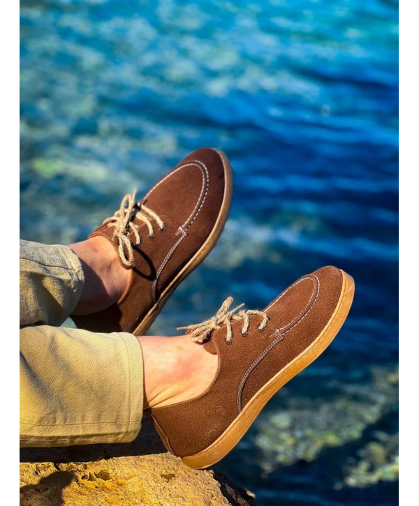 KB-X5 Kuback Kahve Süet Bağcıklı  Günlük Erkek Ayakkabı