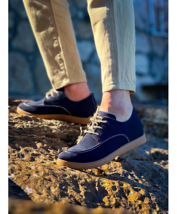 KB-X5 Kuback Lacivert  Süet Bağcıklı  Günlük Erkek Ayakkabı