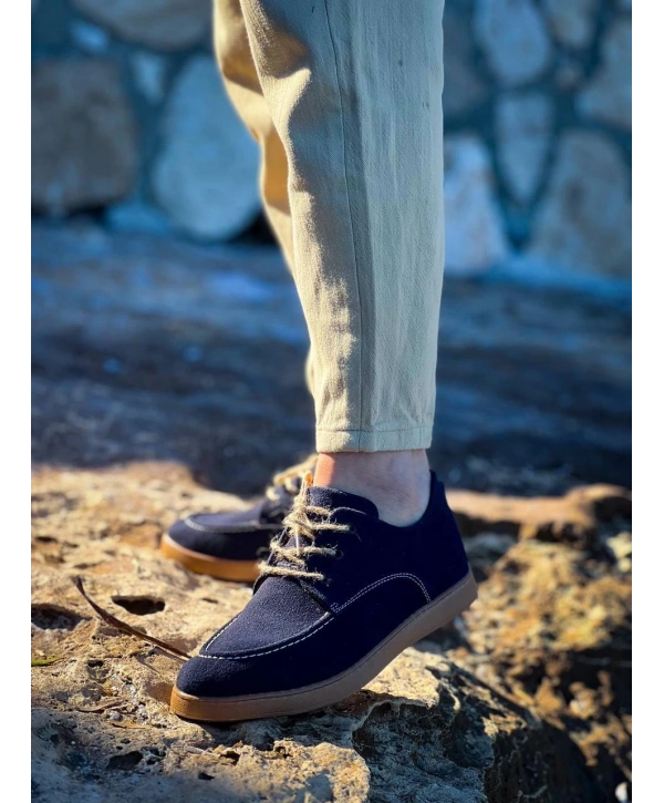 KB-X5 Kuback Lacivert  Süet Bağcıklı  Günlük Erkek Ayakkabı