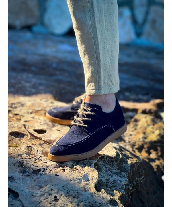 KB-X5 Kuback Lacivert  Süet Bağcıklı  Günlük Erkek Ayakkabı