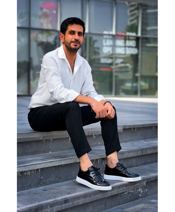 KB-X5 MRTNM Siyah Rugan Günlük Erkek Ayakkabı