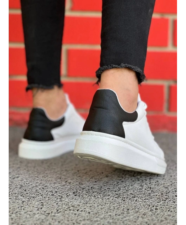 KB-X500  Kuback Bağcıklı Beyaz Siyah  Günlük Erkek Ayakkabı