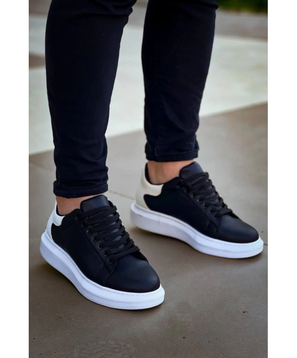 KB-X500  Kuback  Bağcıklı Siyah Beyaz  Günlük Erkek Ayakkabı