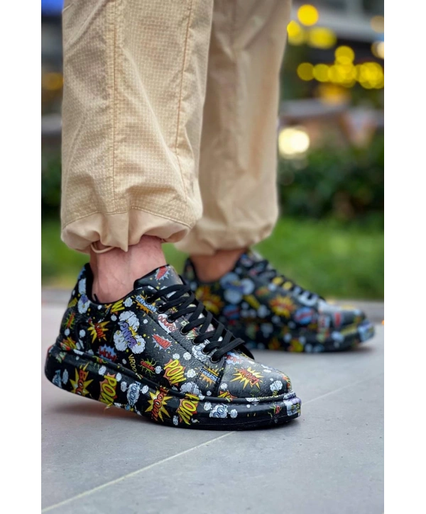 KB-X500  Kuback Siyah Boom  Bağcıklı  Günlük Erkek  Ayakkabı