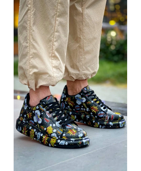 KB-X500  Kuback Siyah Boom  Bağcıklı  Günlük Erkek  Ayakkabı