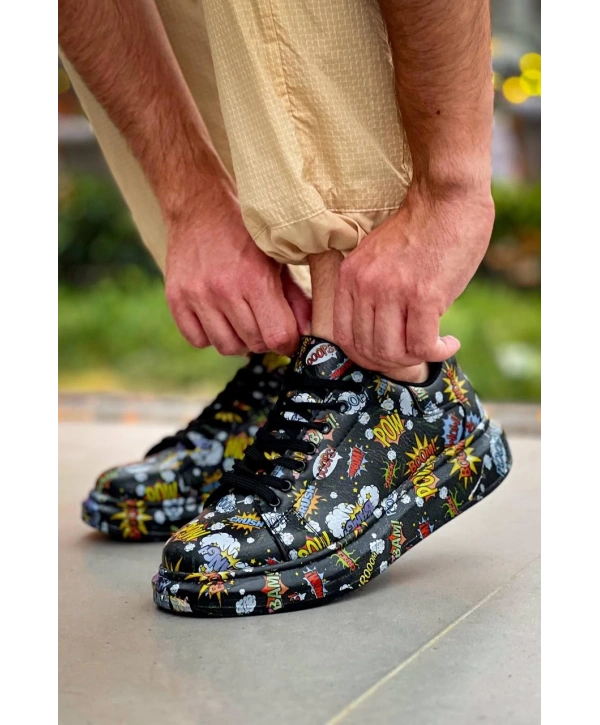 KB-X500  Kuback Siyah Boom  Bağcıklı  Günlük Erkek  Ayakkabı