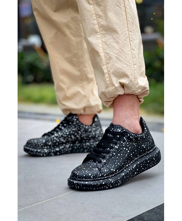 KB-X500  Kuback Siyah Silwer  Bağcıklı  Günlük Erkek  Ayakkabı