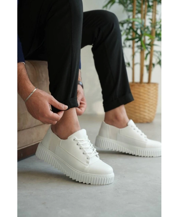 KB-X516 Kuback Beyaz Cilt Günlük Erkek Ayakkabı