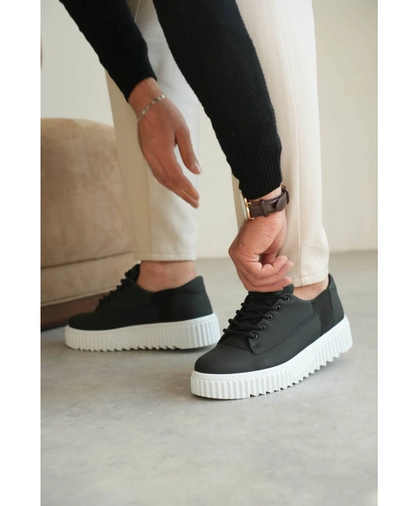 KB-X516 MRTNM Siyah Cilt Günlük Erkek Ayakkabı