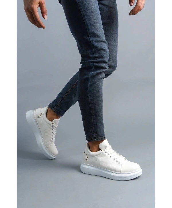 KB047  MRTNM Beyaz Crocodile Günlük Erkek  Ayakkabı