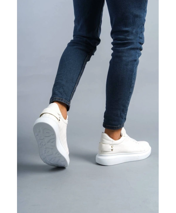 KB047  MRTNM Beyaz Crocodile Günlük Erkek  Ayakkabı