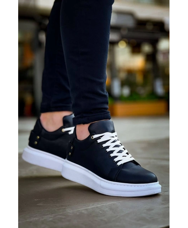 KB047  Kuback Siyah Cilt Günlük Erkek  Ayakkabı