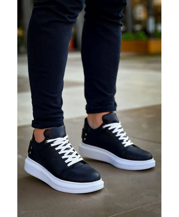 KB047  MRTNM Siyah Cilt Günlük Erkek  Ayakkabı