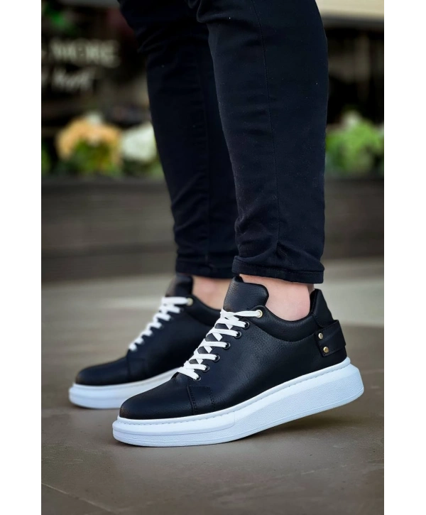 KB047  MRTNM Siyah Cilt Günlük Erkek  Ayakkabı