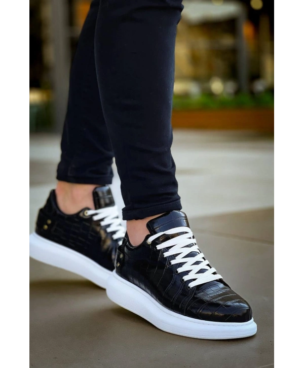 KB047  MRTNM SİYAH Crocodile Günlük Erkek  Ayakkabı