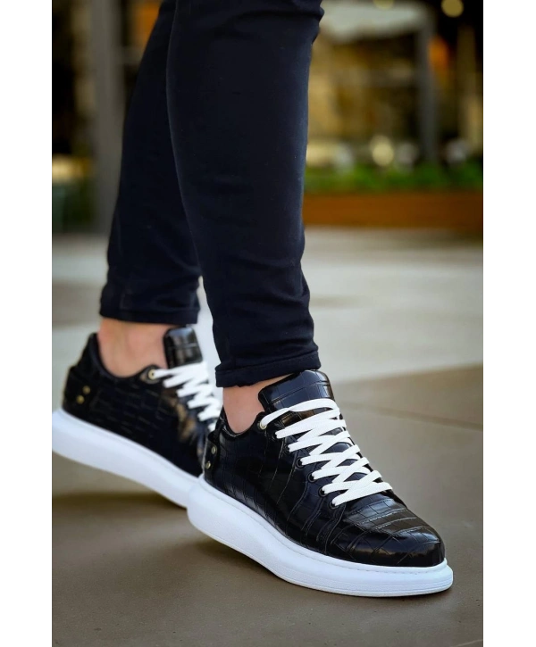 KB047  Kuback SİYAH Crocodile Günlük Erkek  Ayakkabı