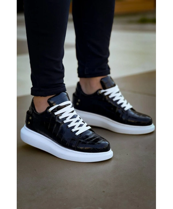KB047  MRTNM SİYAH Crocodile Günlük Erkek  Ayakkabı