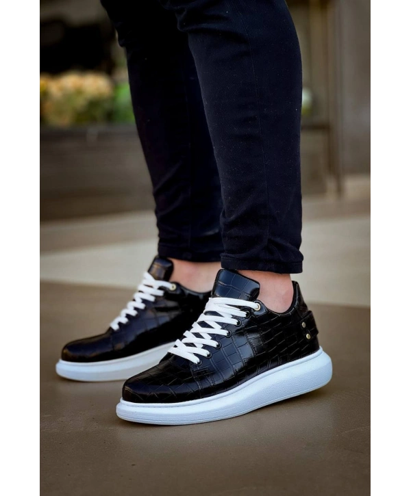 KB047  MRTNM SİYAH Crocodile Günlük Erkek  Ayakkabı