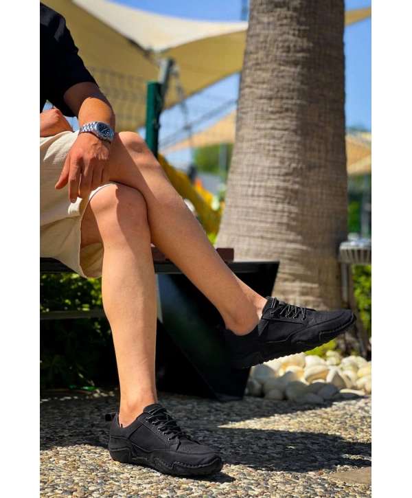 KBDX1 MRTNM Siyah Deri Günlük Erkek Ayakkabı