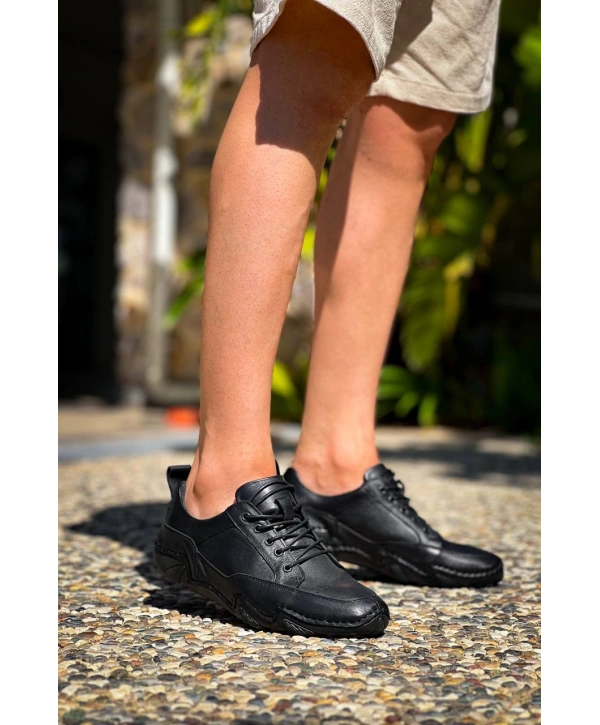 KBDX1 MRTNM Siyah Deri Günlük Erkek Ayakkabı