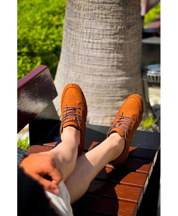 KBDX1 MRTNM Taba Deri Günlük Erkek Ayakkabı