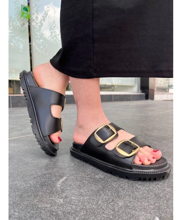 KBTX-1 Kuback Siyah Günlük Kadın Terlik