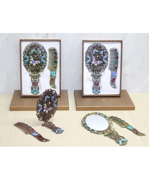 Kelebek Katlanabilir Ayna Ve Tarak Seti Büyük Boy Alk4981