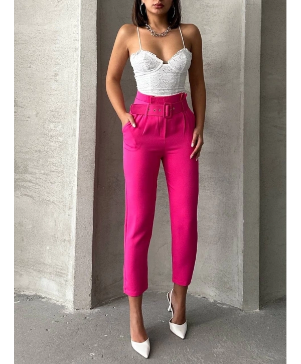 Kemerli havuç pantolon