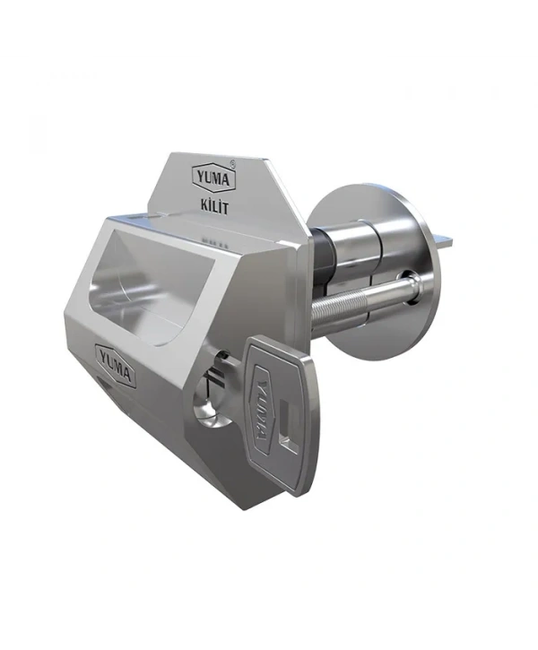 Kilitli Kapı Güvenlik Çelik Rozeti - Sağ