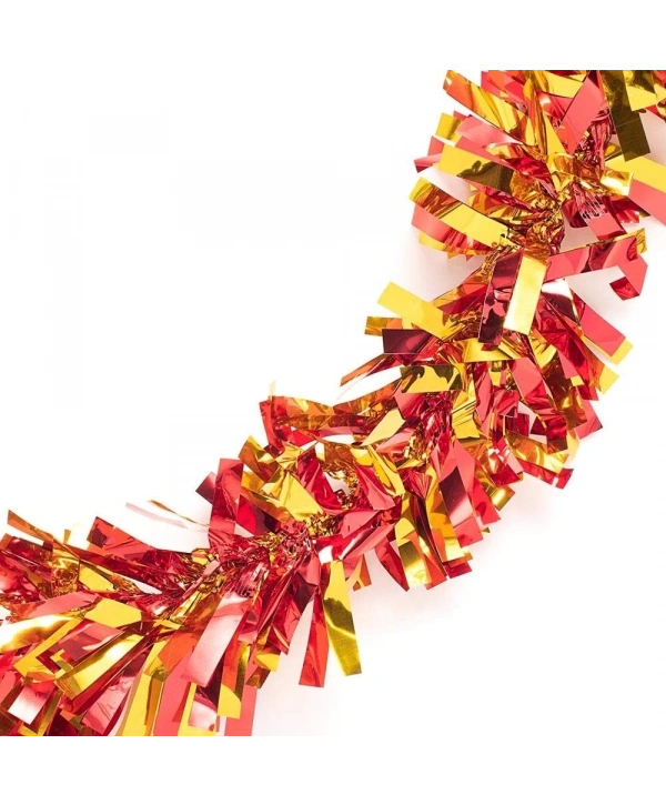 Kırmızı Altın Renk 4 Cm Genişlik Garland Çift Renk Sim Süs 180 Cm