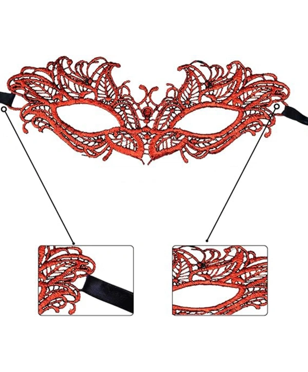 Kırmızı Dantel Masquerade Maskesi 5 No