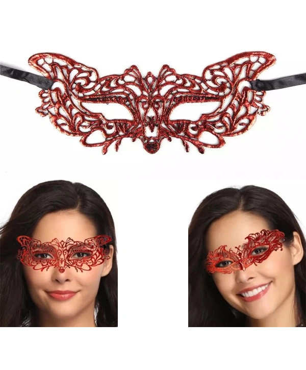 Kırmızı Dantel Masquerade Maskesi 9 No
